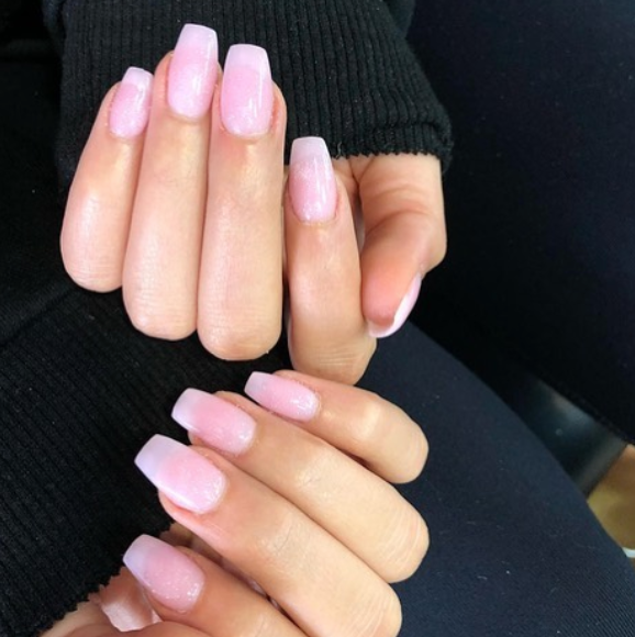 pink long nails